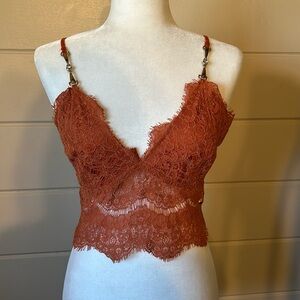 Missguided Corded Lace Bralette – Size 8 – Rust – NWT